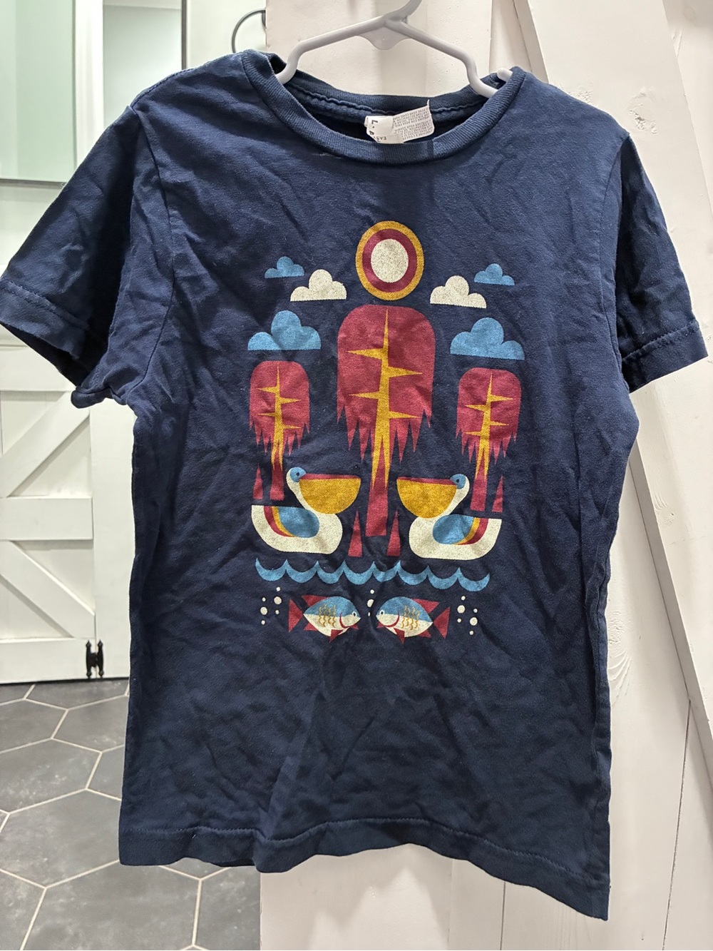 Boy’s Navy Louisiana Graphic Crew Neck T-Shirt from Parish Ink